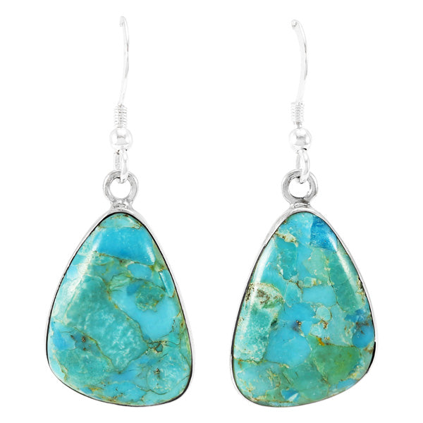 Turquoise Jewelry Drop Earrings Sterling Silver E1058-C75