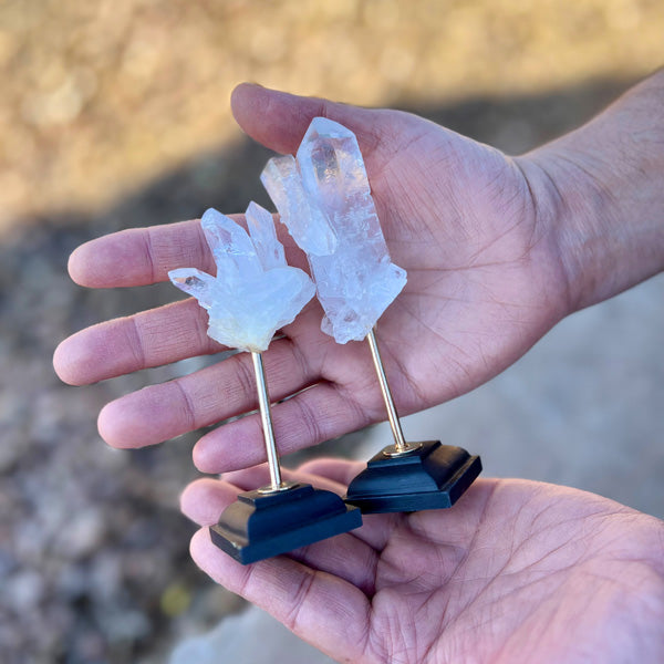 Clear Quartz Geode/Crystal on Stand Z9001-C215