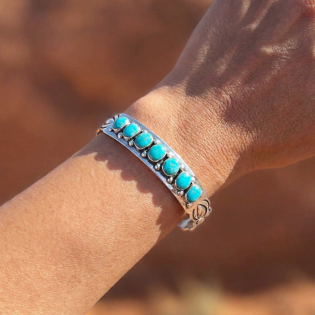 FINAL CLEARANCE - Turquoise Bracelet SilveryCopper™ B5574-SB-C75