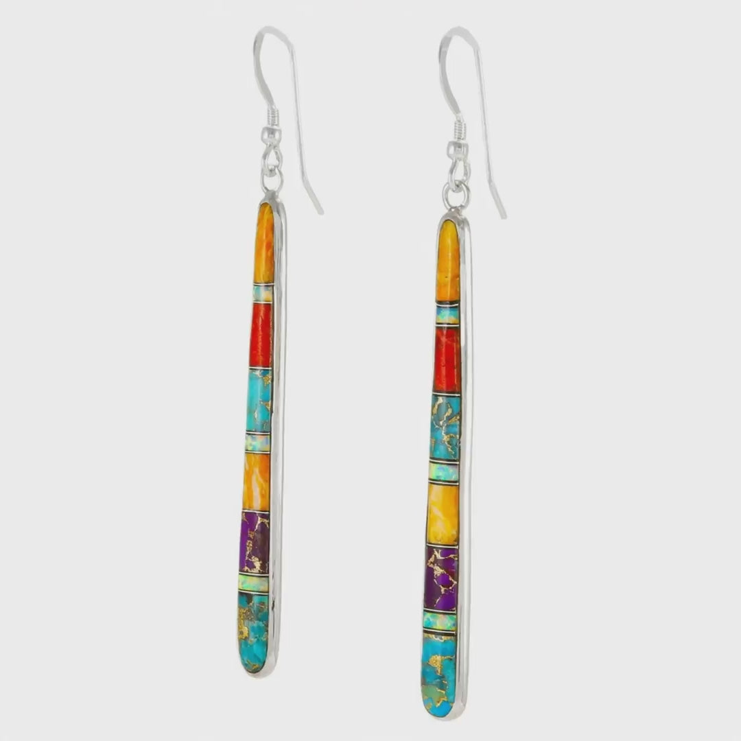 Multi Gemstone Earrings SilverBronzé™ E1250W-SB-C00
