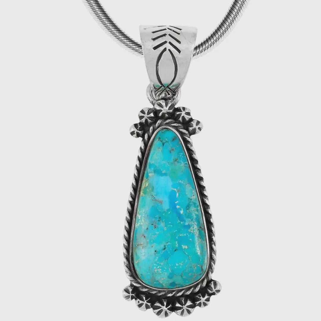 Turquoise Sterling Silver Pendant P3333-C75