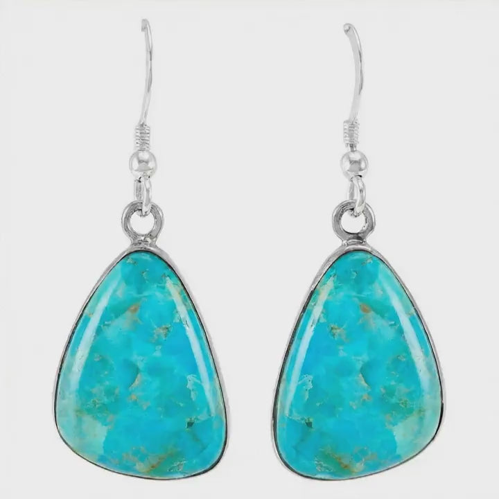 Turquoise Jewelry Drop Earrings Sterling Silver E1058-C75