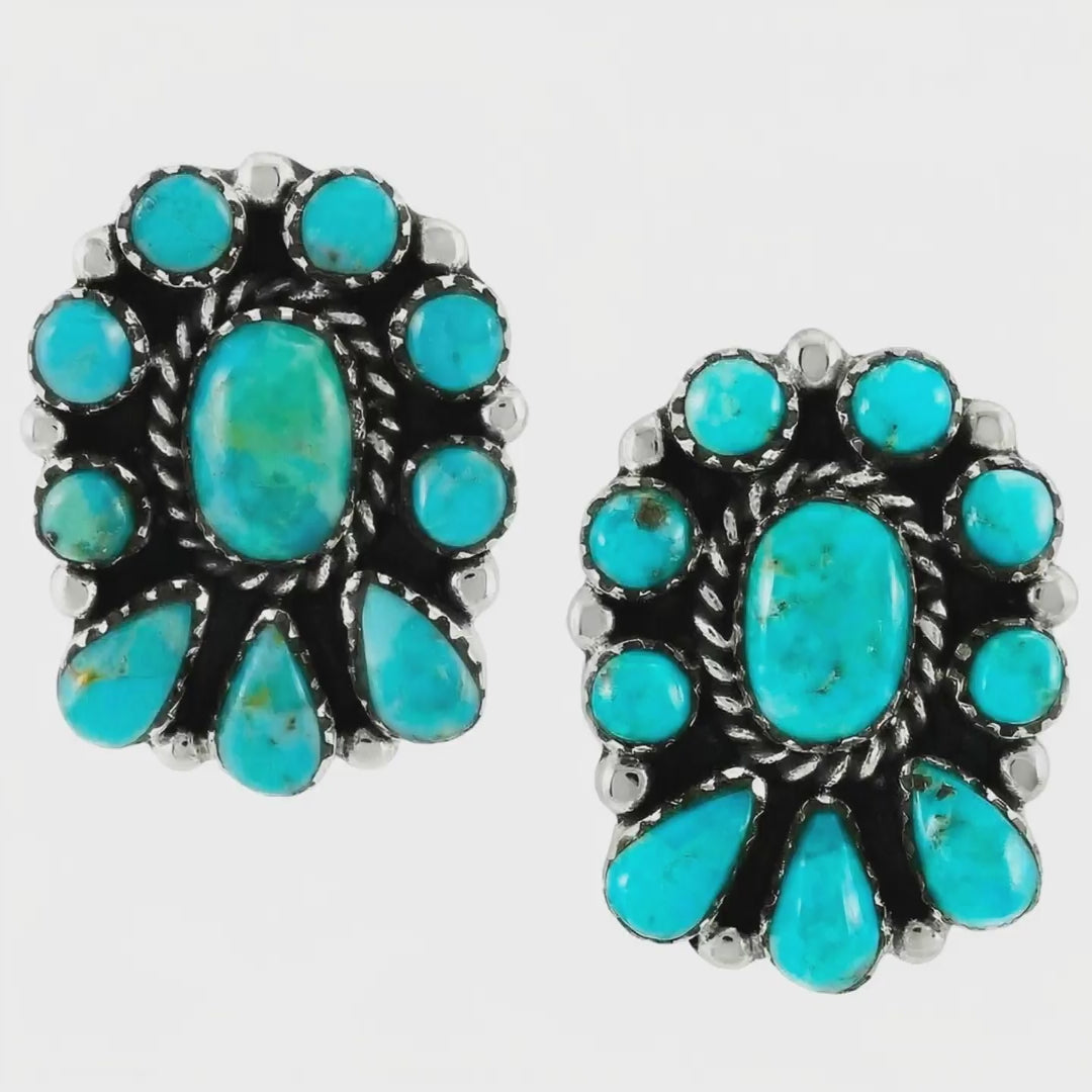 Turquoise Earrings Sterling Silver E1490-C75