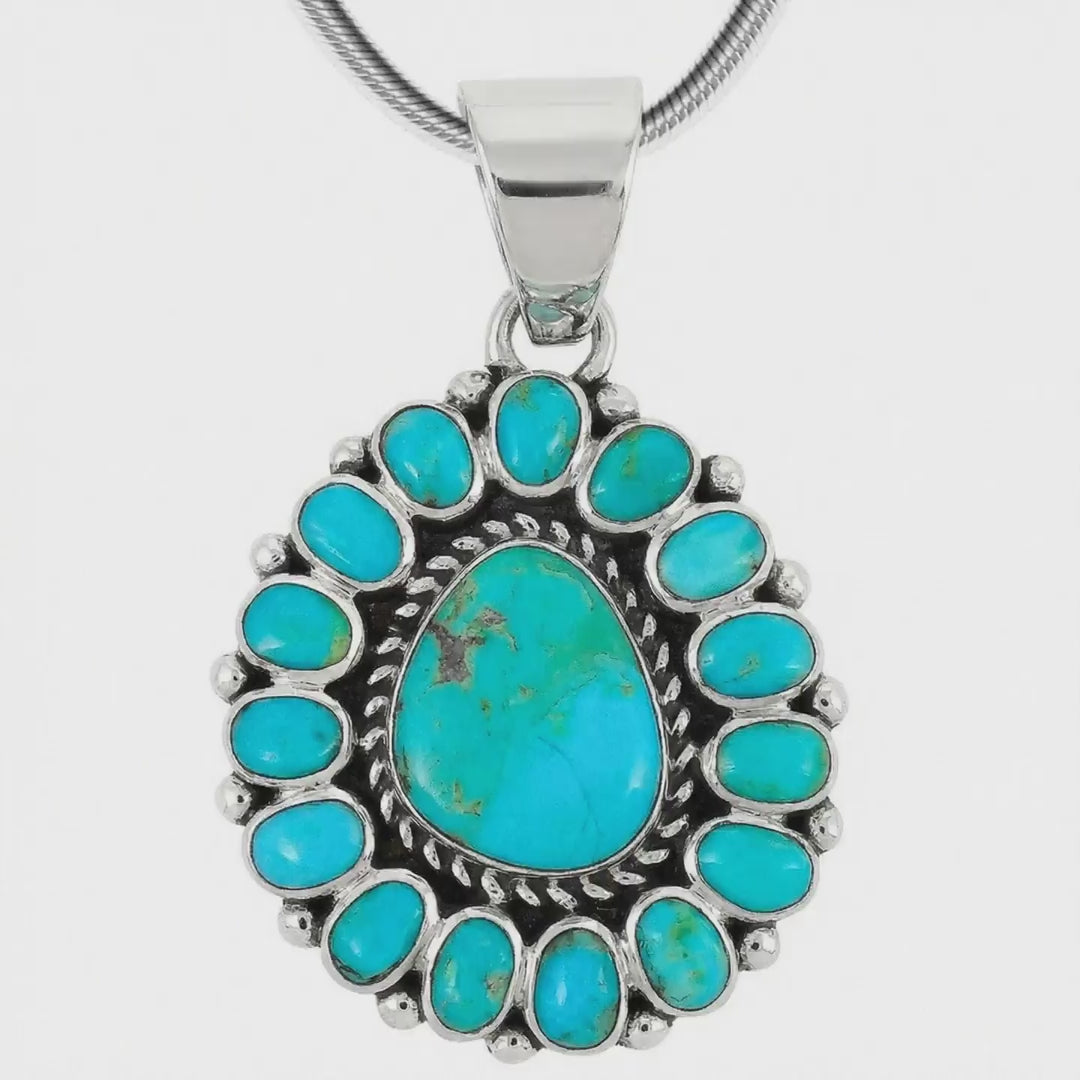 Sterling Silver Pendant Turquoise P3137-SM-C75